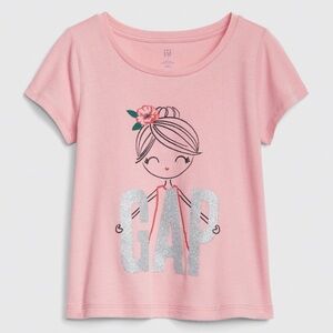 New Gap Kids Girls 3 Graphic Top T-shirt Pink